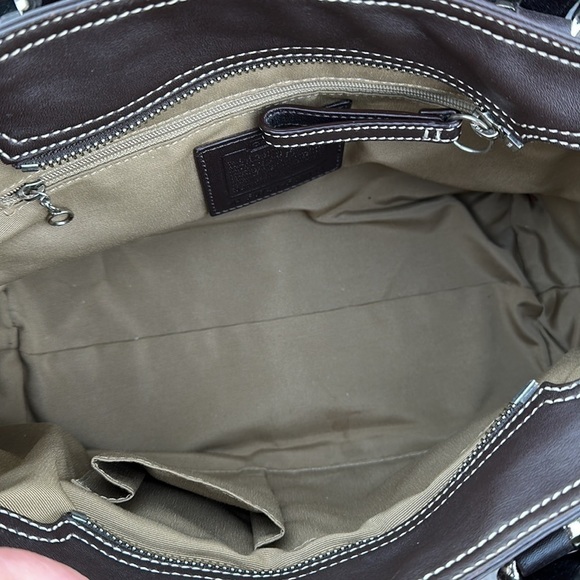 𝅺COACH Soho Brown Leather Satchel with Contrast Stitching - Picture 11 of 16